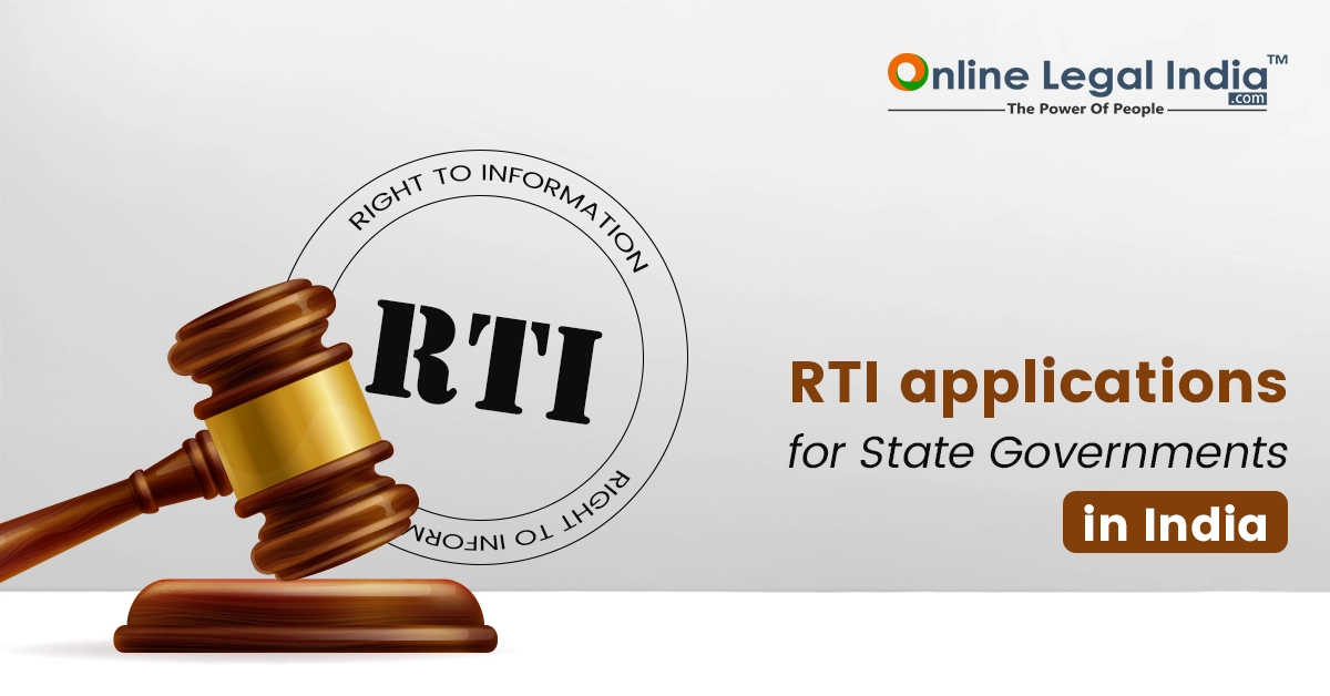RTI Application for State Government in India